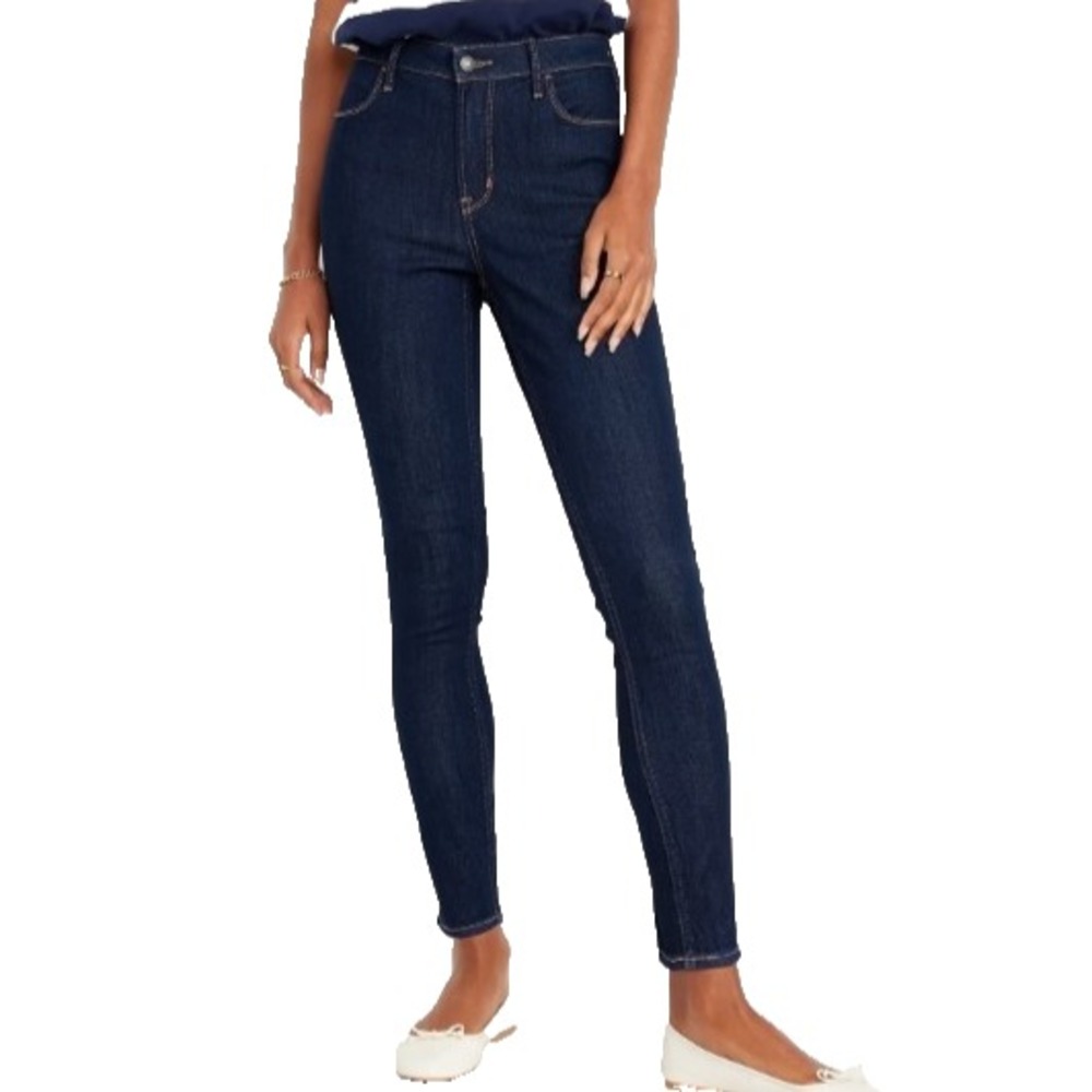 NEW Old Navy Womens  High Rise Wow Super Skinny Jeans Blue Denim Stretch 12